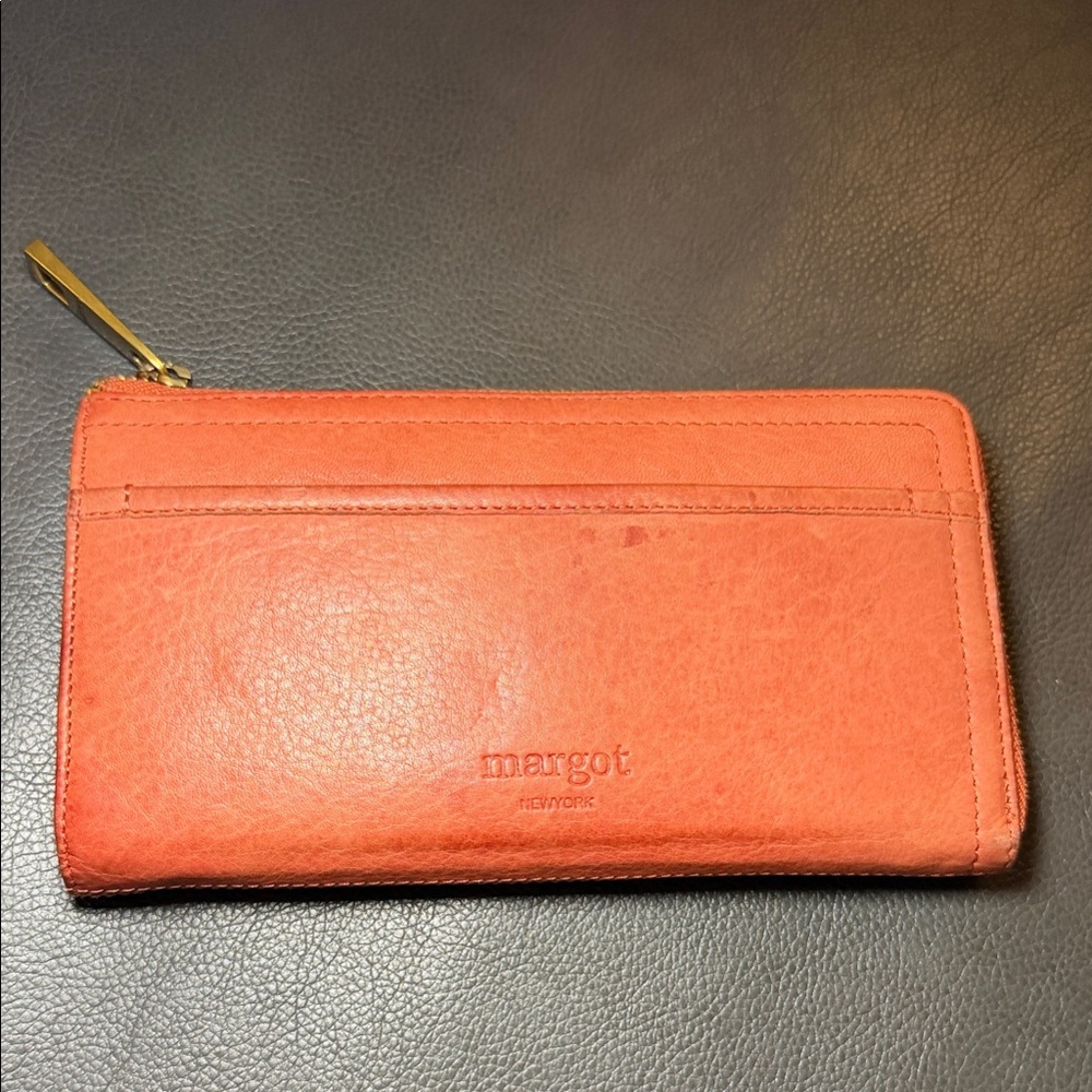 Margot New York Coral  Leather Wallet
